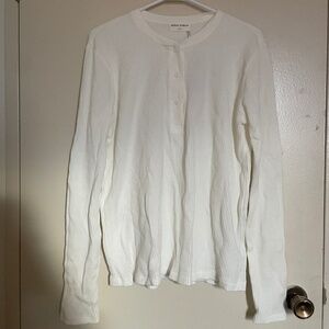 Aritzia Gia Henley Thermal Longsleeve Shirt (M) (BNWT)